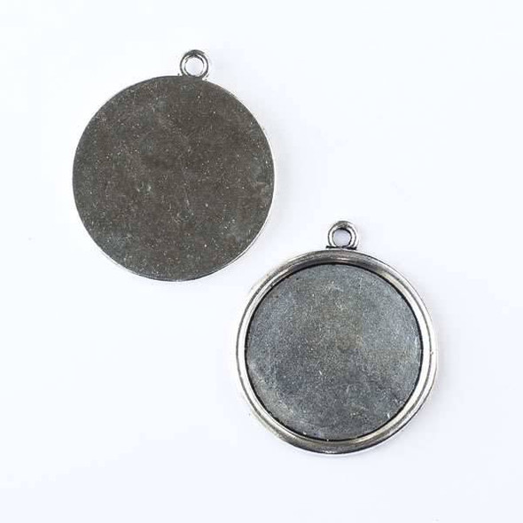 Silver Pewter 35x40mm Coin Bezel Setting - 2 per bag - CTB19822s