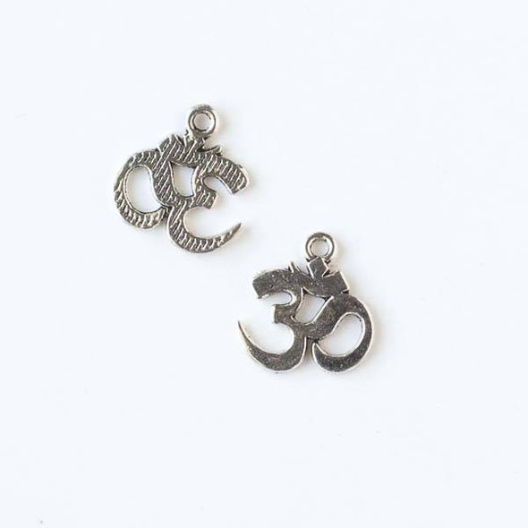 Silver Pewter 14x15mm Om Ohm Aum Charm - 10 per bag