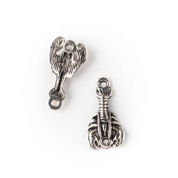 Silver Pewter 11x21mm Lobster Link with 2 Loops - 10 per bag