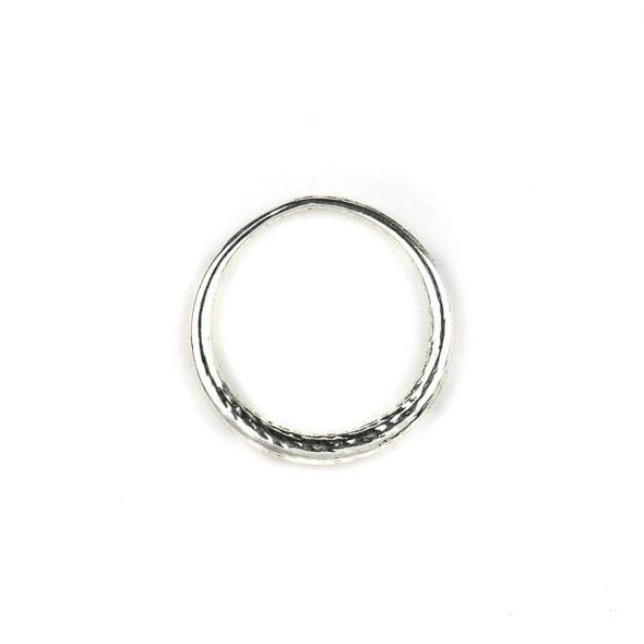 Silver Pewter 30mm Tapered Textured Hoop - 1 per bag