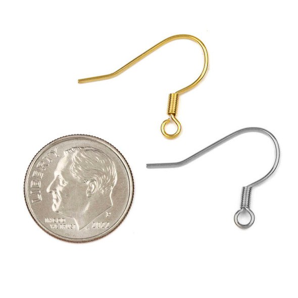 Cherry Tree Beads Stainless Steel 18x20mm Ear Wires with Coil 