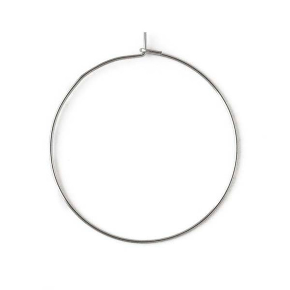 Stainless Steel 35mm Hoop Ear Wire -  25 per bag - CTBP170104ss