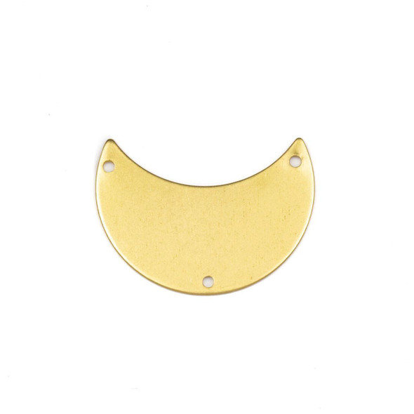 Cherry Tree Beads Brass 20x29mm Waxing Crescent Moon Link Components with 3 holes - 6 per bag 