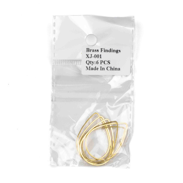 Raw Brass 22x31mm Teardrop Link Components - 6 per bag - CTBXJ-001