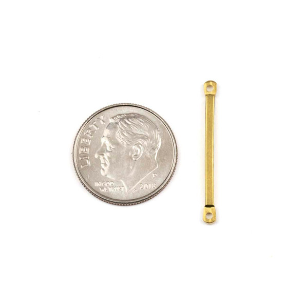 Cherry Tree Beads Raw Brass 2x25mm Square Bar Link Components - 6 per bag - CTBXJ-005 