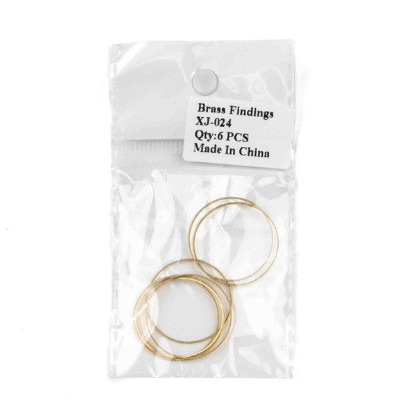 Raw Brass 24mm Hoop Link Components - 6 per bag - CTBXJ-024