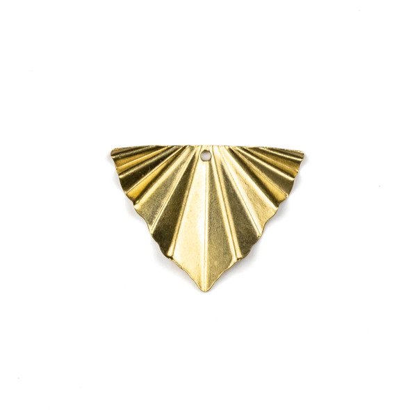 Raw Brass 22x28mm Crinkled Triangle Drop Components - 6 per bag - CTBXJ-039