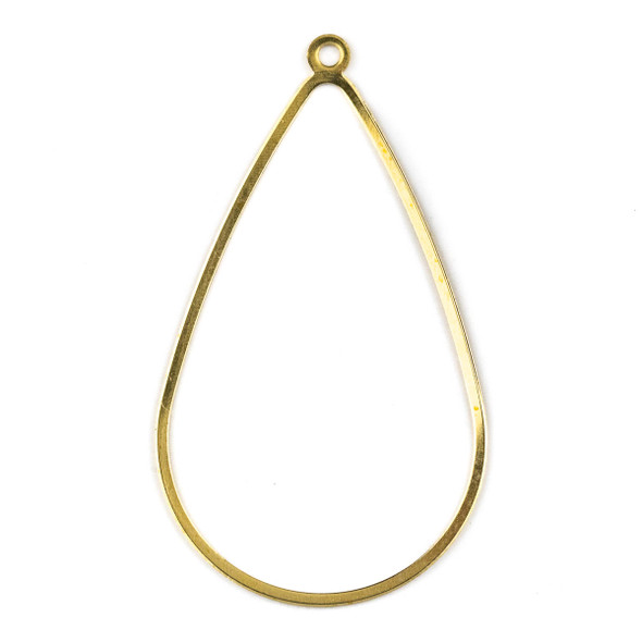 Raw Brass 37x65mm Large Teardrop Drop Components - 6 per bag - CTBXJ-053