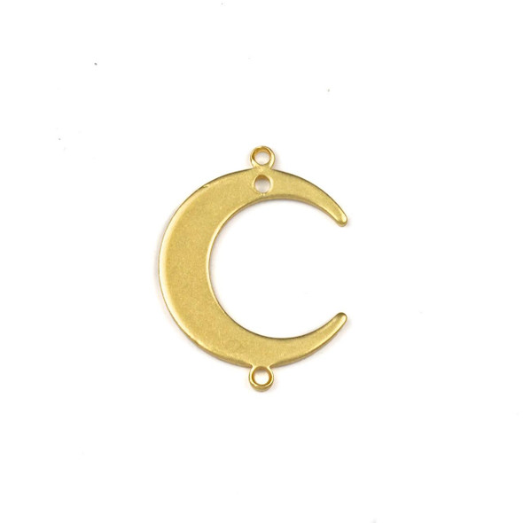 Brass 16x22mm crescent moon link components, available in raw or coated brass finish, sold in a pack of 6