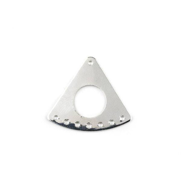 Silver Plated Brass 20x23mm Triangle Link Components  with Hole - 6 per bag - CTBYH-002s