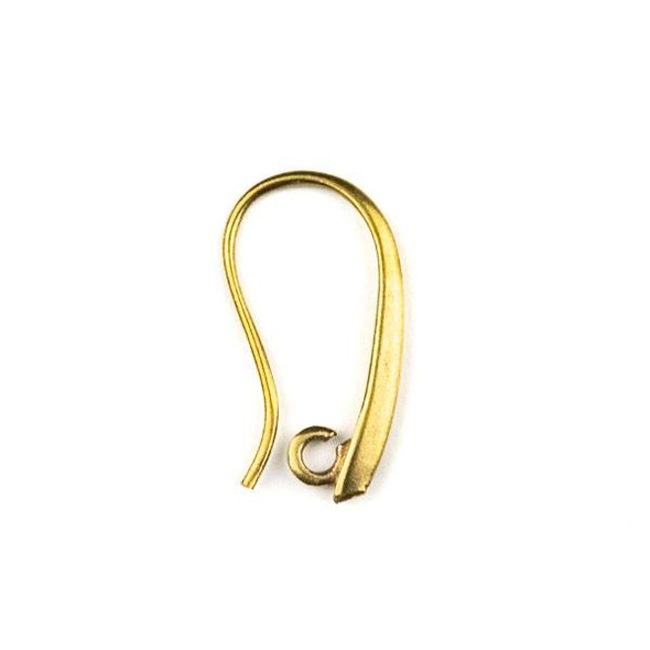 Raw Brass 10x20mm Elegant Ear Wires with Open Loop - 6 per bag - CTBYH-005b