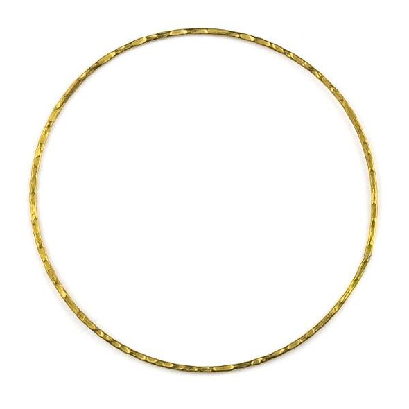 Raw Brass 60mm Textured Hoop Components - 6 per bag - CTBYH-013b