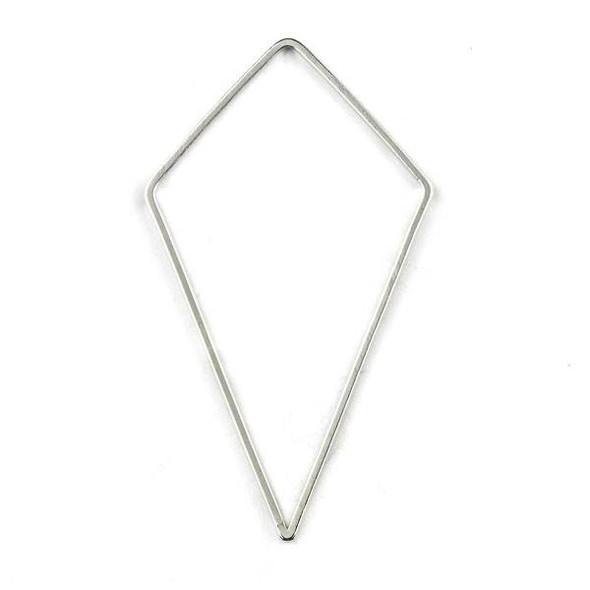 Silver Plated Brass 34mm Kite Geometric Shaped Components - 6 per bag - CTBYH-014s