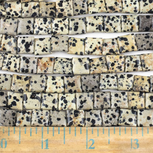 Dalmatian Jasper  10mm Square Beads - approx. 8 inch strand, Set A