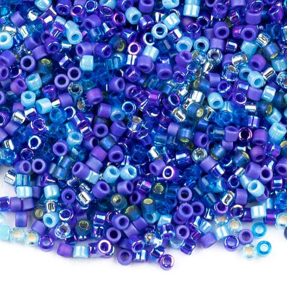 Miyuki 11/0 Blue Tones Mix Delica Seed Beads - #MIX02, 7 gram tube