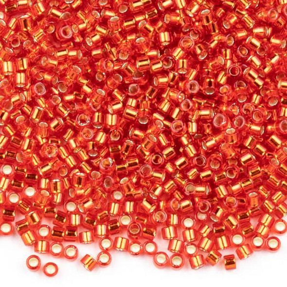 Miyuki 11/0 Silver Lined Red/Orange Delica Seed Beads - #043, 7 gram tube 