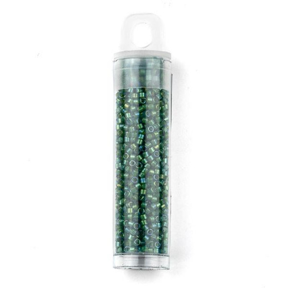  Miyuki 11/0 Fancy Lined Aqua Green Delica Seed Beads - #2381, 7 gram tube 