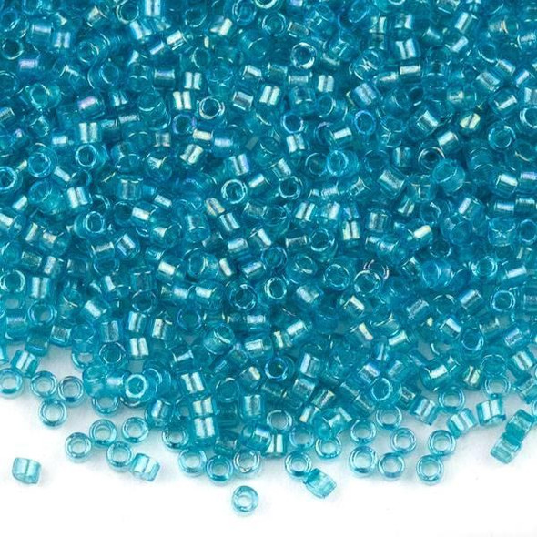  Miyuki 11/0 Fancy Lined Aqua Delica Seed Beads - #2382, 7 gram tube 