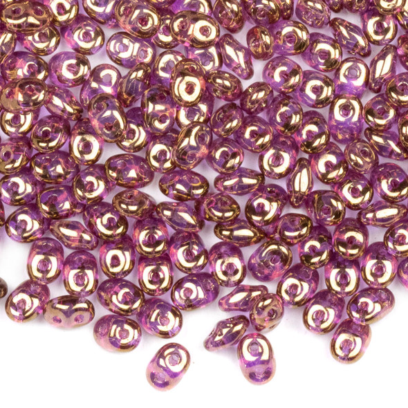Matubo Czech Glass Superduo 2.5x5mm Seed Beads - Crystal Violet Luster, #0500030-14496-TB, approx. 22 gram tube