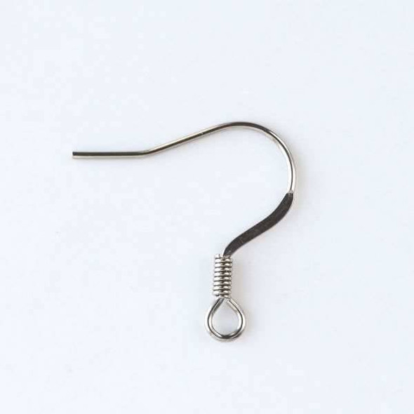 Silver Surgical Steel 18mm French Ear Wire with Coil - 10 pairs per bag
