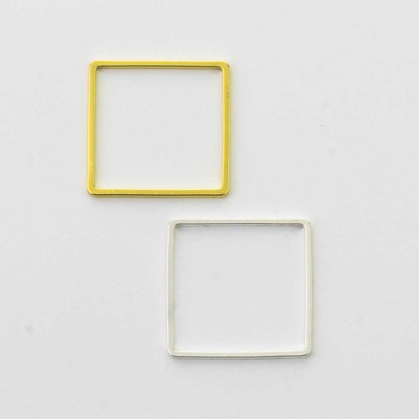 Cherry Tree Beads Plated Brass 20mm Square Link - 6 per bag - ES7300 