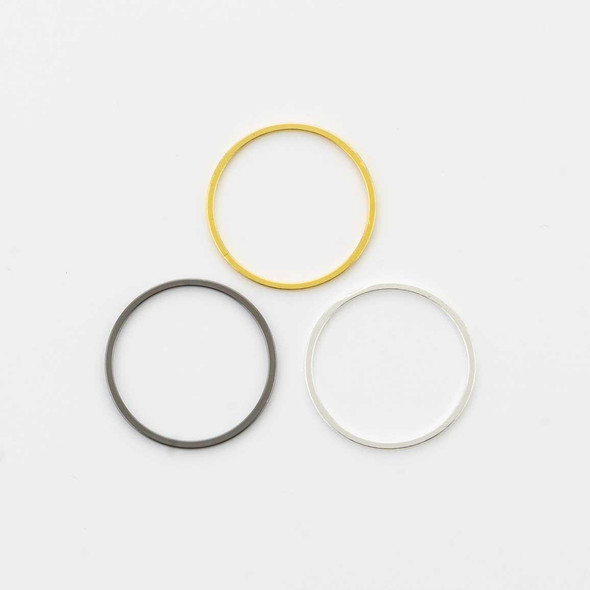 Cherry Tree Beads Plated Brass 20mm Hoop Links - 6 per bag - ES7387 