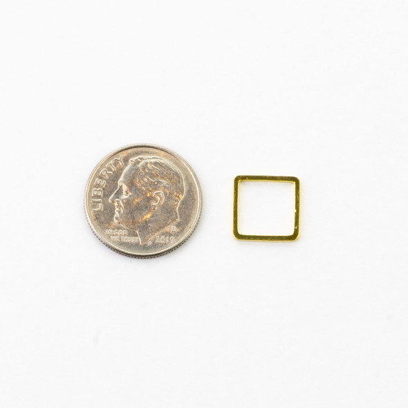 Cherry Tree Beads Coated Gold Plated Brass 10mm Square Links - 6 per bag - ES7594gc