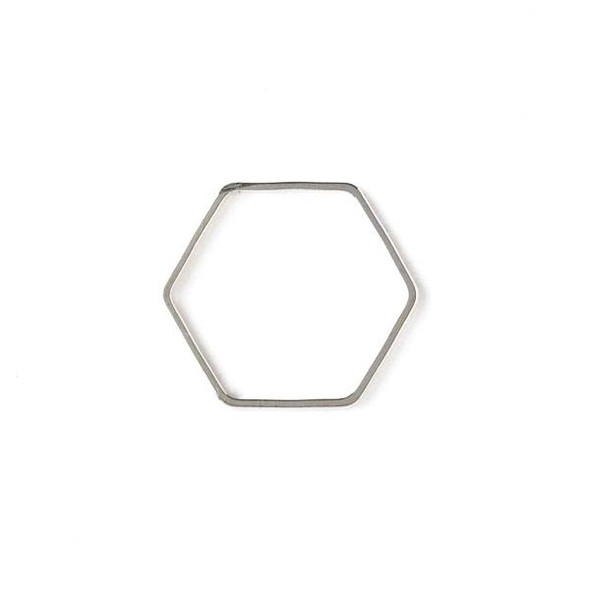 Silver Plated Brass 20x22mm Hexagon Link - 6 per bag - ES7608s