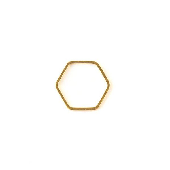 Gold Colored Brass 16x17mm Hexagon Link - 6 per bag - ES7619g