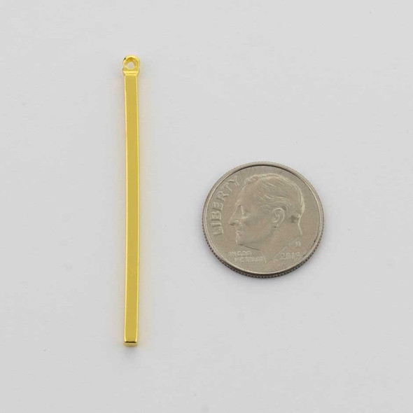Cherry Tree Beads Plated Brass 2x45mm Rectangle Drop - 6 per bag - ES7737 