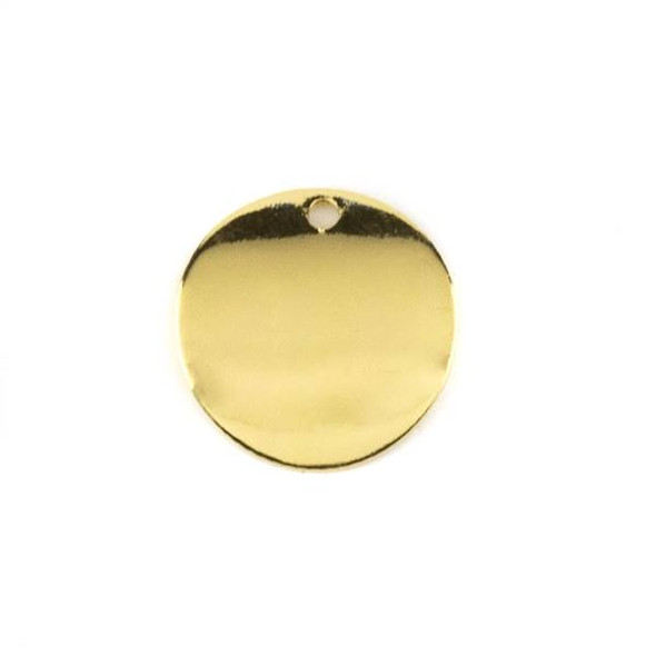 Gold Colored Brass 15mm Curved Coin Drop - 6 per bag - ES7835g