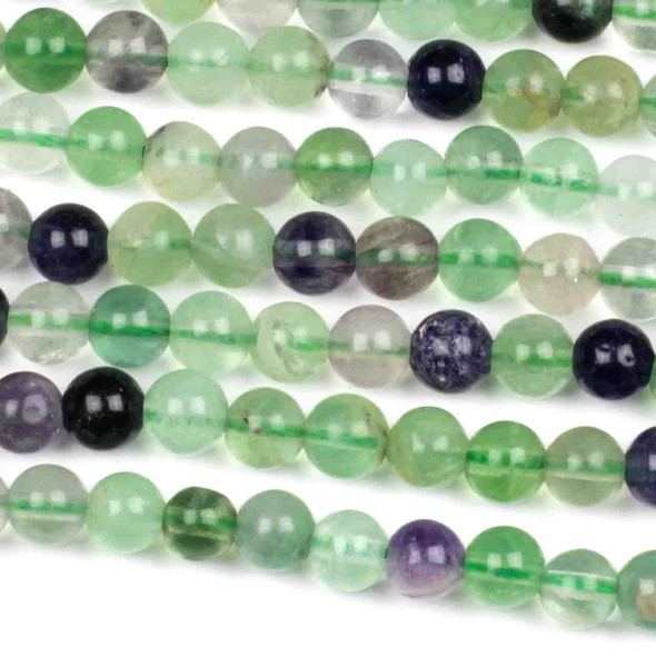 Fluorite 6mm Round Beads - approx. 8 inch strand, Set A