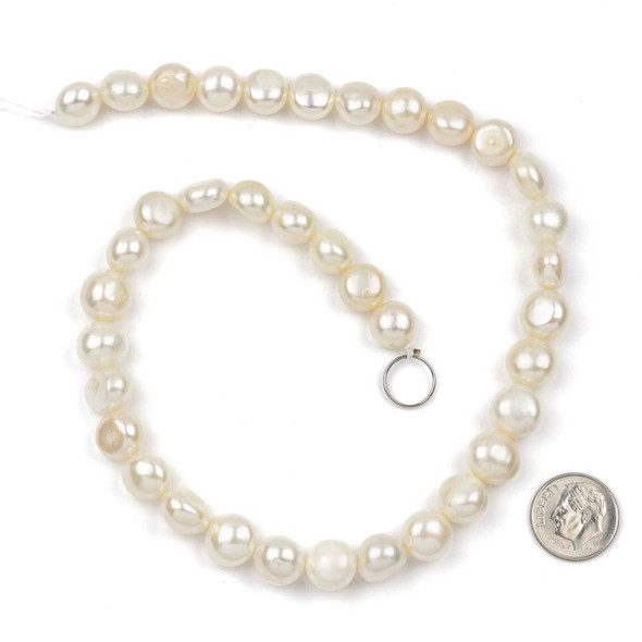 Fresh Water Pearl 10-11mm White Baroque Beads - 14 inch strand