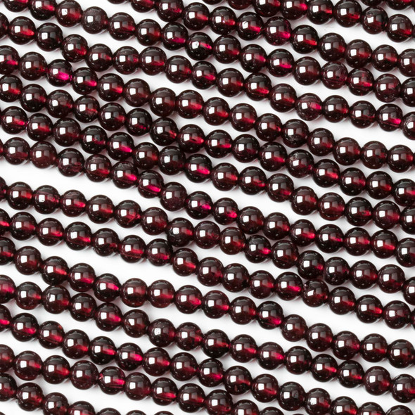Garnet 4mm Round Beads - 15.5 inch strand