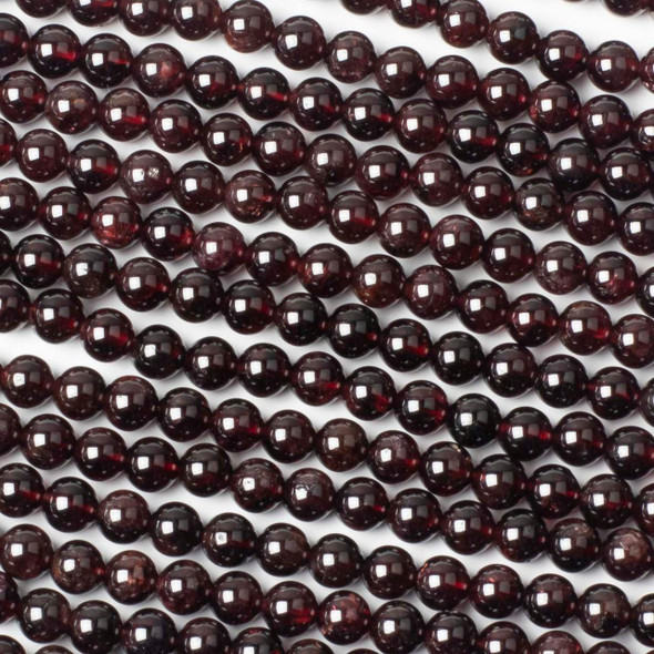 Garnet 6mm Round Beads - 15 inch strand