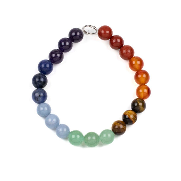 Chakra 10mm Round Gemstone Artisan Strand - 8 inch strand