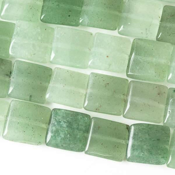 Green Aventurine 10mm Square Beads - approx. 8 inch strand, Set A