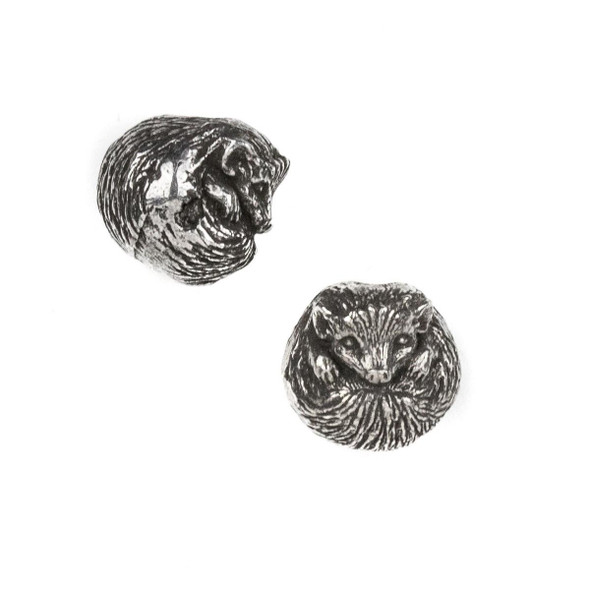  Green Girl Studios Pewter 13mm Hedgehog Bead with a 3mm Hole - 1 per bag 