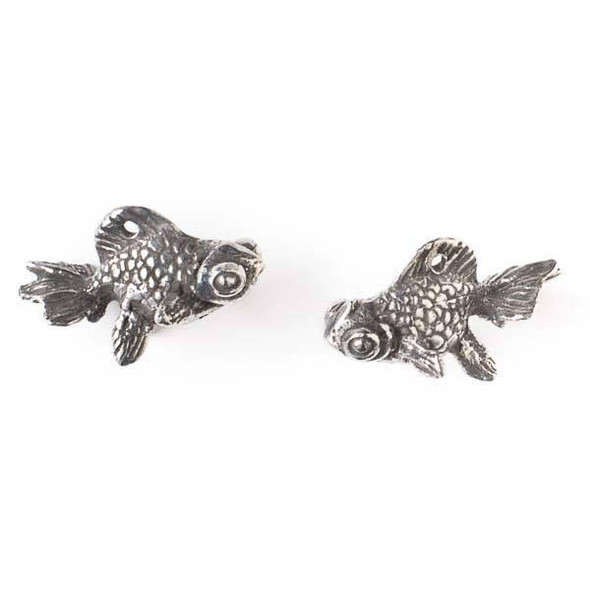  Green Girl Studios Pewter 26x27mm Opal Goldfish Charm - 1 per bag 