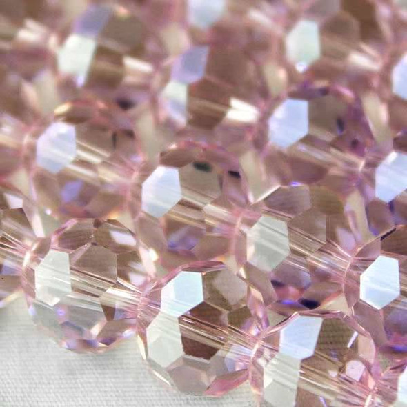 Glass Crystal Faceted 10mm Rosaline Round - approx. 8 inch strand