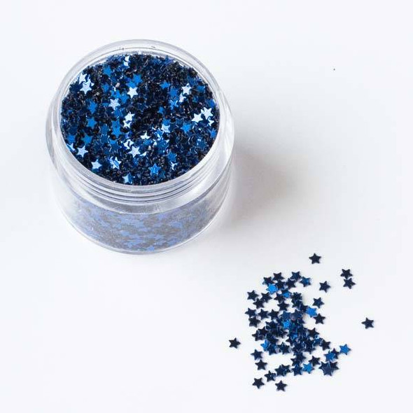 Navy Blue Star Glitter - 15 gram container