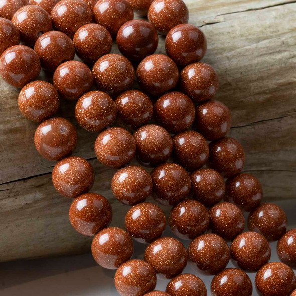 Cherry Tree Beads Goldstone 8mm Round Beads - 14.5 inch strand