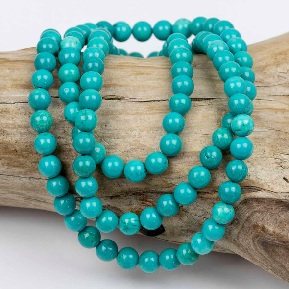 Cherry Tree Beads Dyed Green Turquoise Howlite 6mm Mala Round Beads - 115 beads per strand 