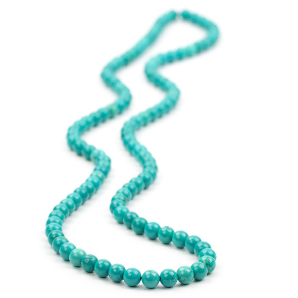 Cherry Tree Beads Dyed Green Turquoise Howlite 6mm Mala Round Beads - 115 beads per strand 