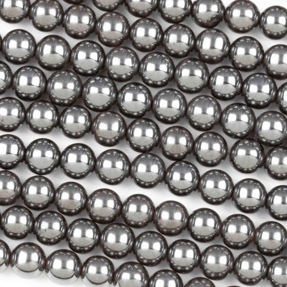 Hematite 6mm Round Beads - 15 inch strand