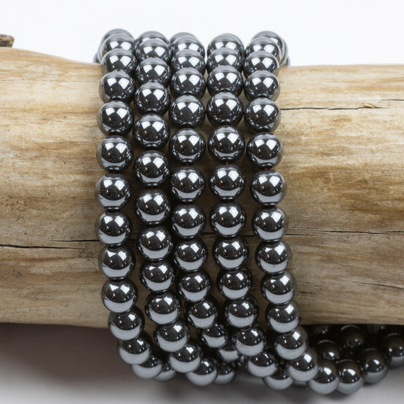 Hematite 6mm Round Beads - 15 inch strand