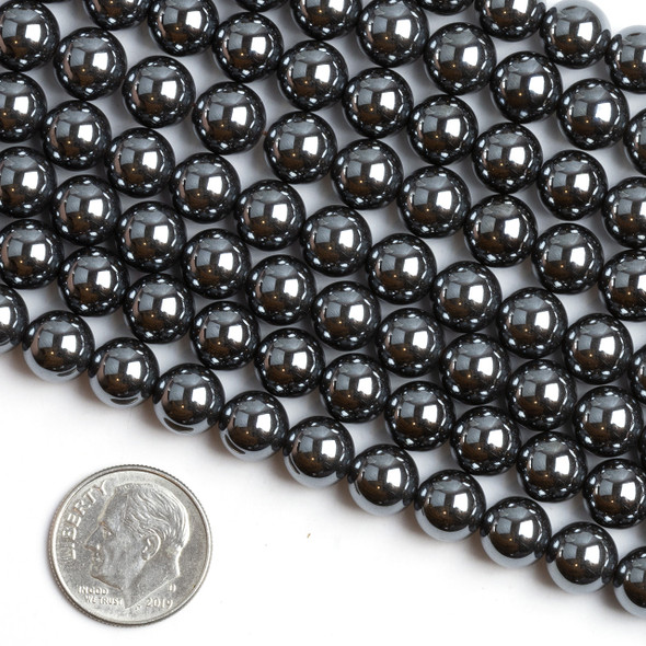 Cherry Tree Beads Synthetic Hematite 8mm Round Beads - 15.5 inch strand