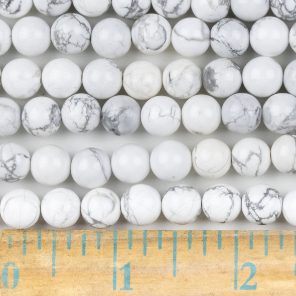 Howlite 8mm Round Beads - approx. 8 inch strand, Set A