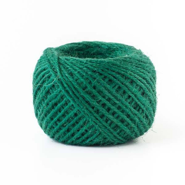 Natural Jute 1mm Green Cord - 50 meter spool