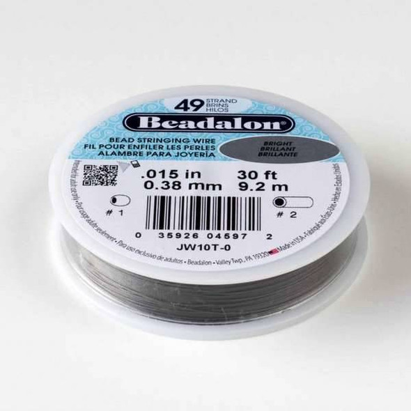 49 Strand Beading Wire, .013, Beadalon, 10 or 30 Feet, Most Flexible,  Bright Finish 